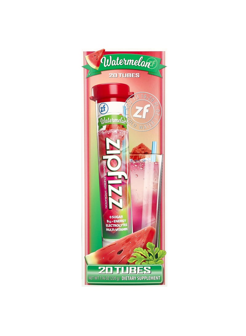 Energy Drink Mix, Watermelon, 20 Tubes, 0.39 oz (11 g) Each